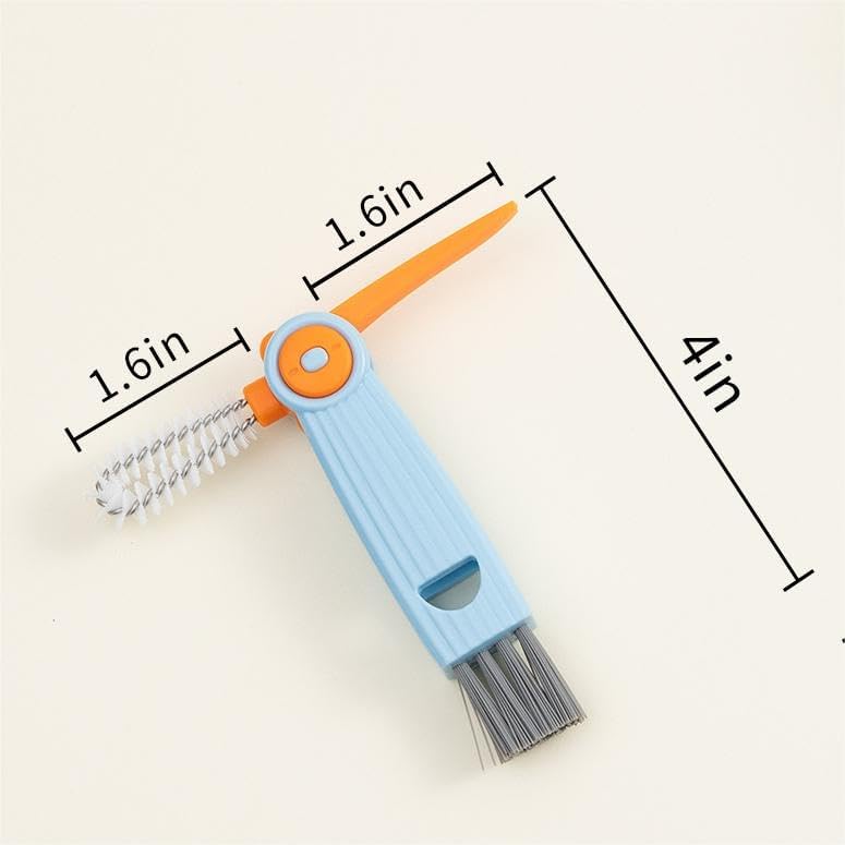 3-in-1 Bottle Cap Cleaning Brush Set with 3 Brush Heads Rotatable Compact Multifunctional — image 3