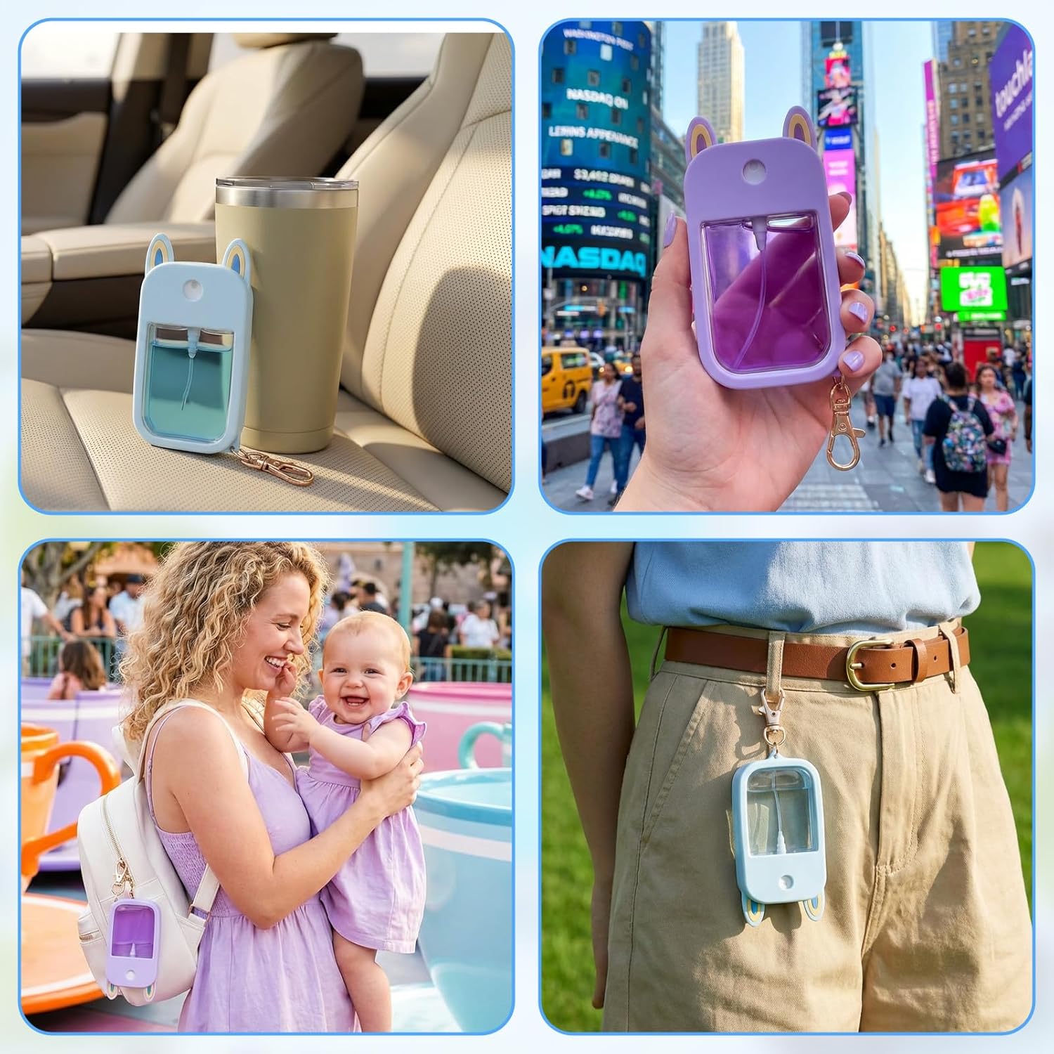 2-Pack Hand Sanitizer Spray Case Compatible with Touchland, Silicone Travel Hand Sanitizer Case Holder with Keychain for Touch Land Mist Cases 1FL. OZ — image 5