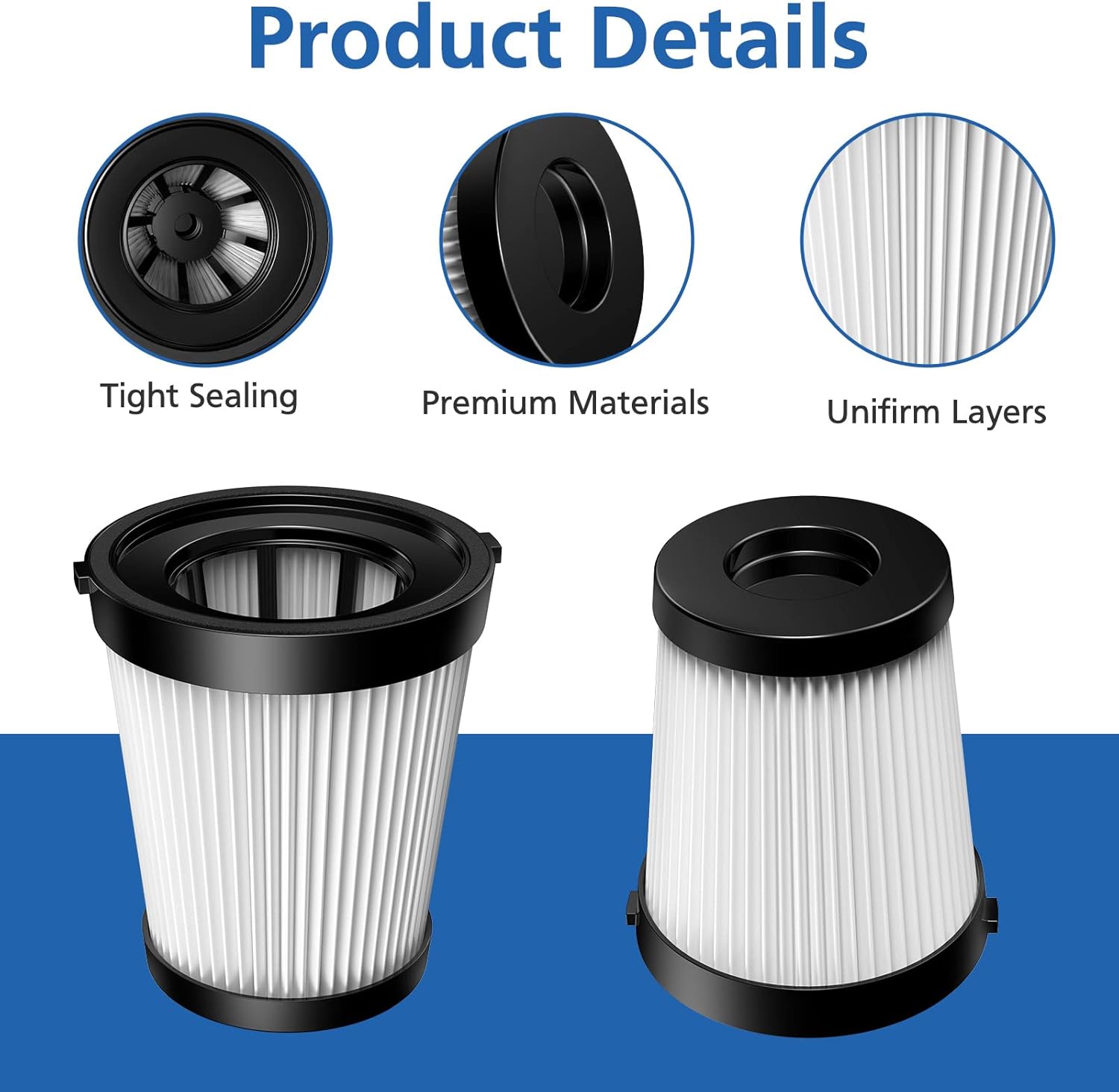 6 Pack FSV001 HEPA Filter Compatible with Fabuletta FSV101, FSV001, Girnoor G160&G165, Afodd A300, Lubluelu 202, Oraimo OSV-102/225A, Besswin W26 Cordless — image 5