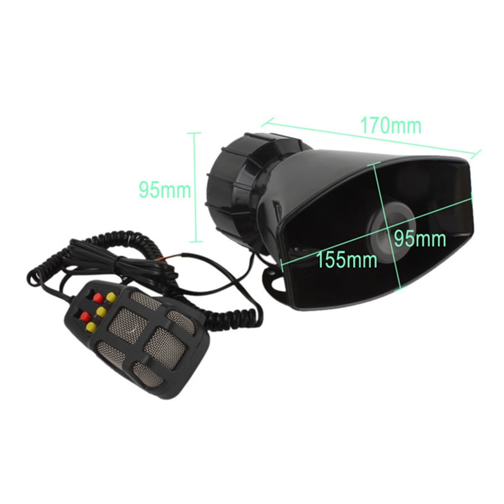 100W 12V 5 Sound Square Opening Electric Horn Loud Speaker Warning Alarm for Car Moped Motorcycle (Black) Black — image 6