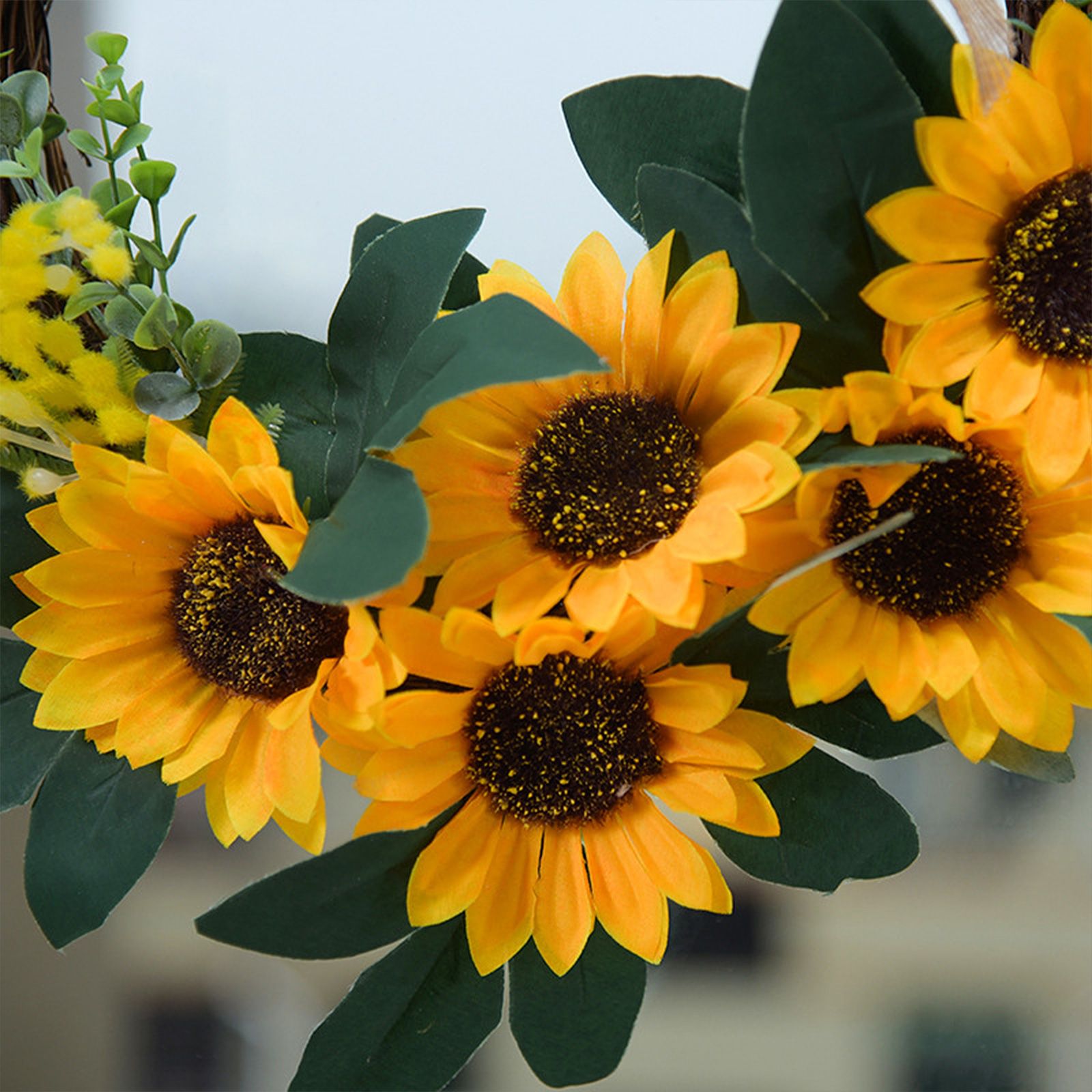 Simulation Sunflower Wreath Home Wedding Decoration Rattan Artificial Wreath — image 4