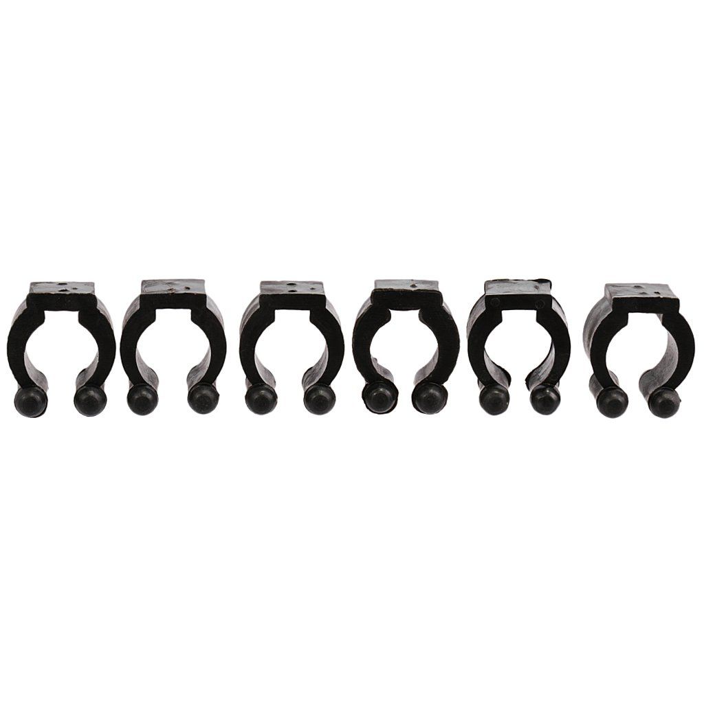 12Pcs/Lot Pool Cue Billiard Stick Rack Clips - Durable Plastic, Black - Billiards Cue Holder - Pool Table Supplies Parts — image 3