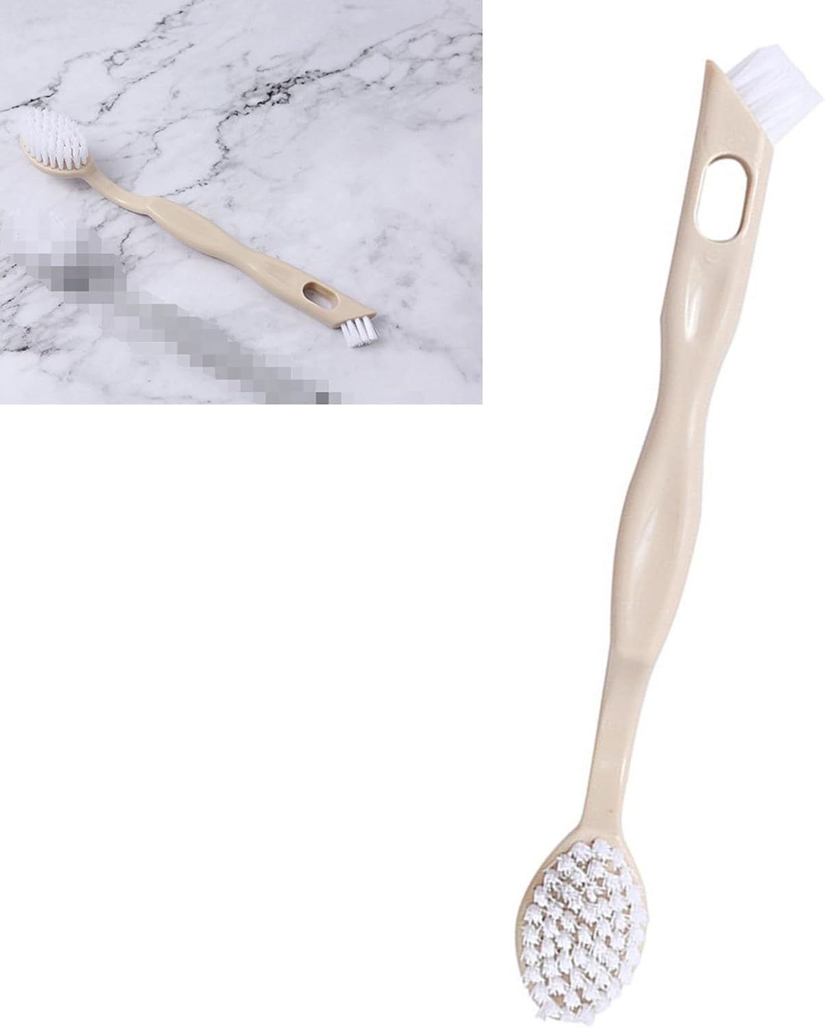 Sneaker Cleaner Brush, Multi Functional Shoe Brush Double Sided Washing Plastic Scrub for Stains (beige) — image 4