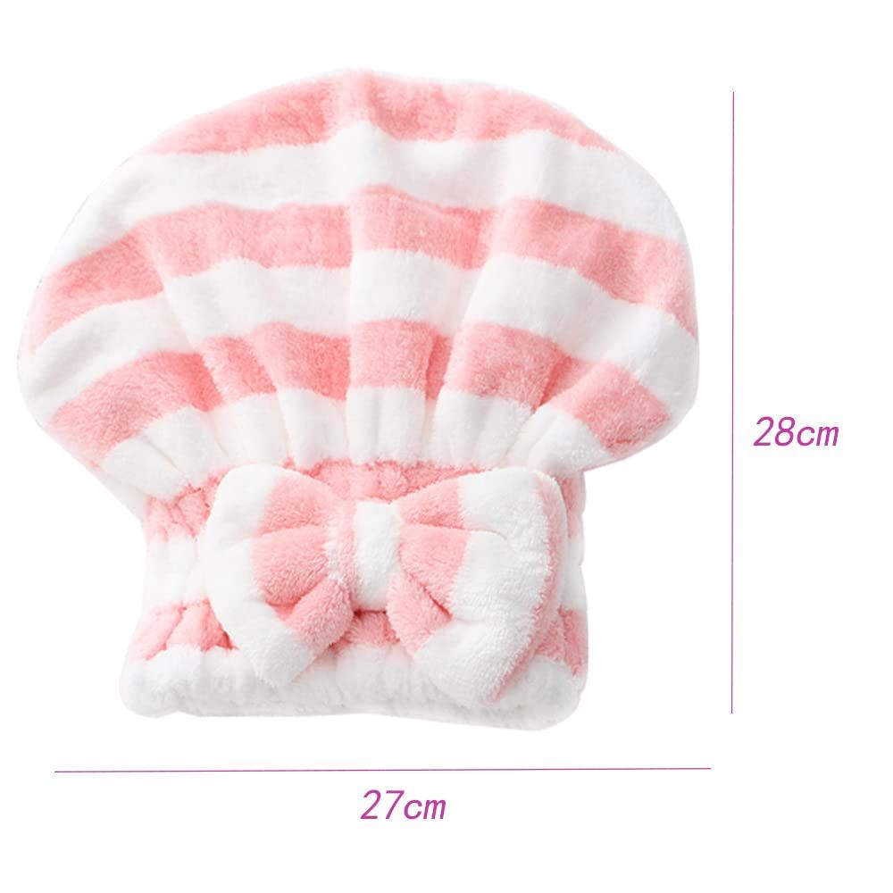 Microfiber Hair Drying Towels Hair Wrap with Bow-Knot Shower Cap Hair Turban, Bath Cap for Wet Hair, Bath Accessories for Women โ image 2
