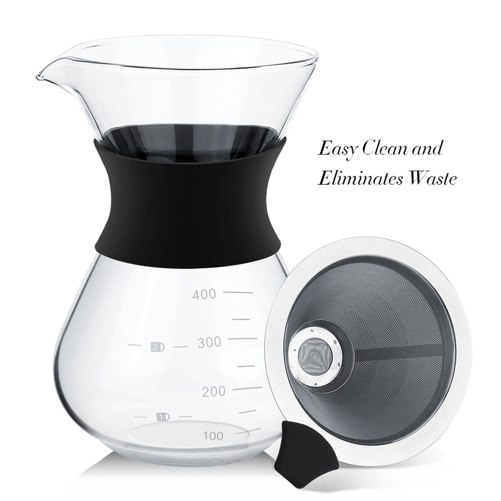 Manual Hand Drip Coffee Maker Glass Pot with Stainless Steel Filter โ image 6