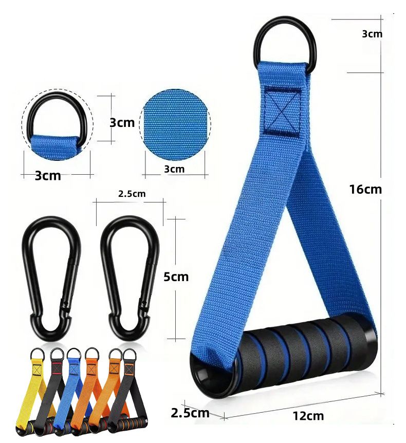 Resistance Band Handles, Foam Grip Workout Handles with Carabiners for Home Gym & Cable Training - Black Red โ image 2