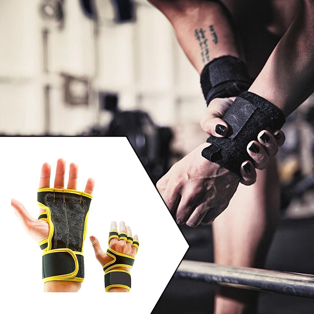 1 Pair Durable Weight Lifting Gloves For Intense Gym Sessions Gym Gloves Fitness Comfortable - Yellow XL โ image 5