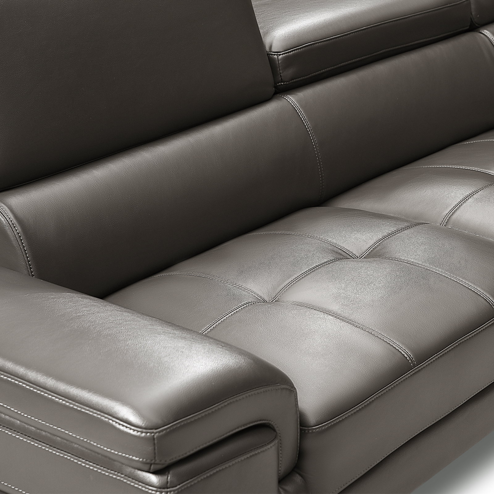 Vienna Sofa Faux Leather 5 Seater Grey — image 4