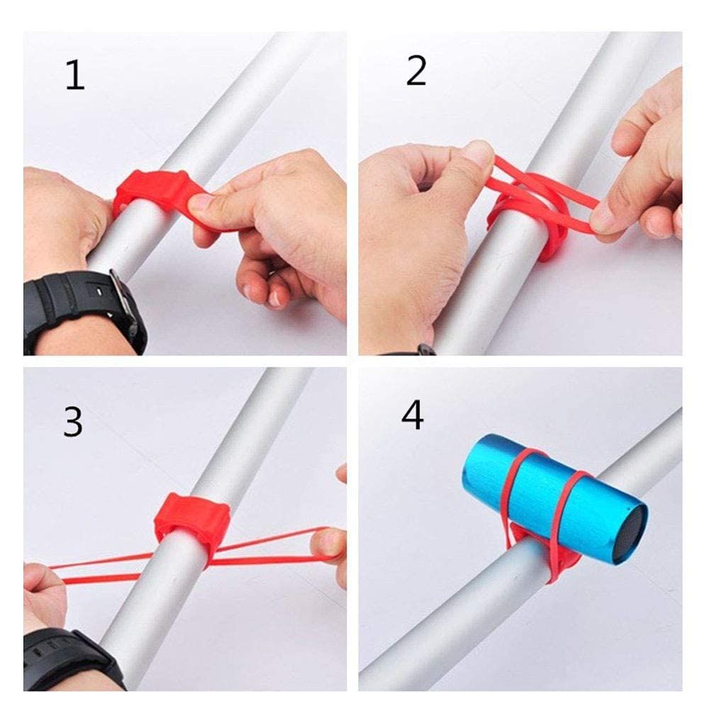6PCS Multi-Function Bike Mount Tie Down Straps Bicycle Mobile Phone Fixed Mount Holder Accessories,Silicone Elastic Random Color โ image 4