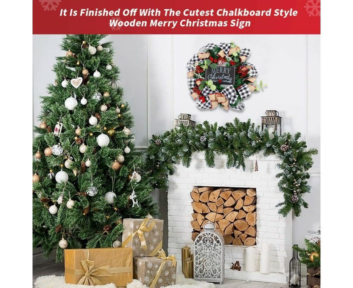 Christmas Wreath for Car, Truck or Festival Decoration LED Artificial Christmas Car Wreath - 25cm — image 4