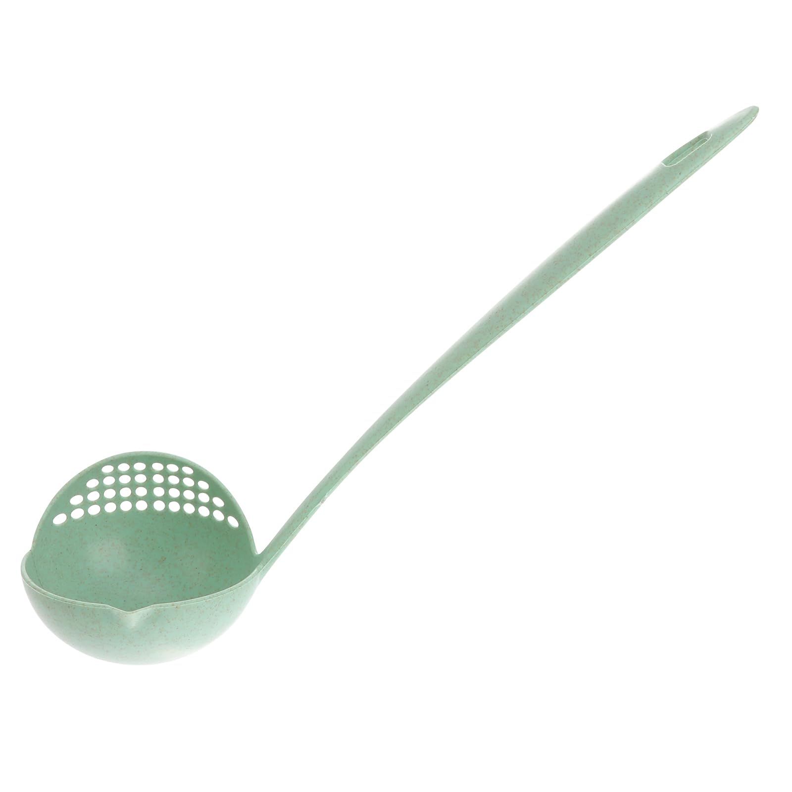 Multi Function Plastic Ladle Spoon with Filter Strainer, Soup Ladle Plastic Straining Ladle Slotted Spoon Soup Pan Spoon