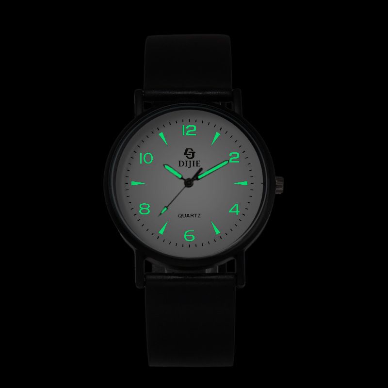 Di Jie Korean Style Quartz Watch 40mm Round Dial Luminous PVC Triangle small size Black โ image 5