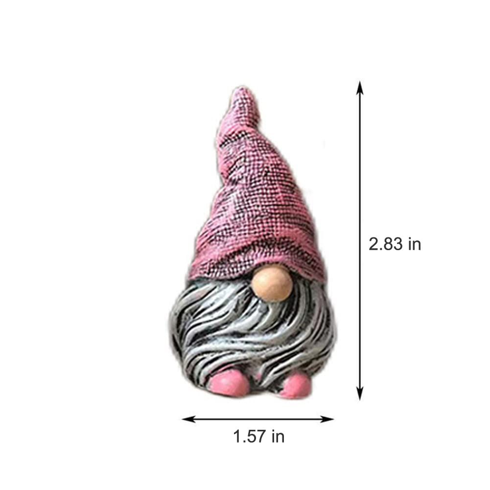 Ornament Resin Statues Mini Dwarf Figurine for Desk Outdoor Garden Patio Porch Lawn Home Decor Sculpture (Pink) — image 2
