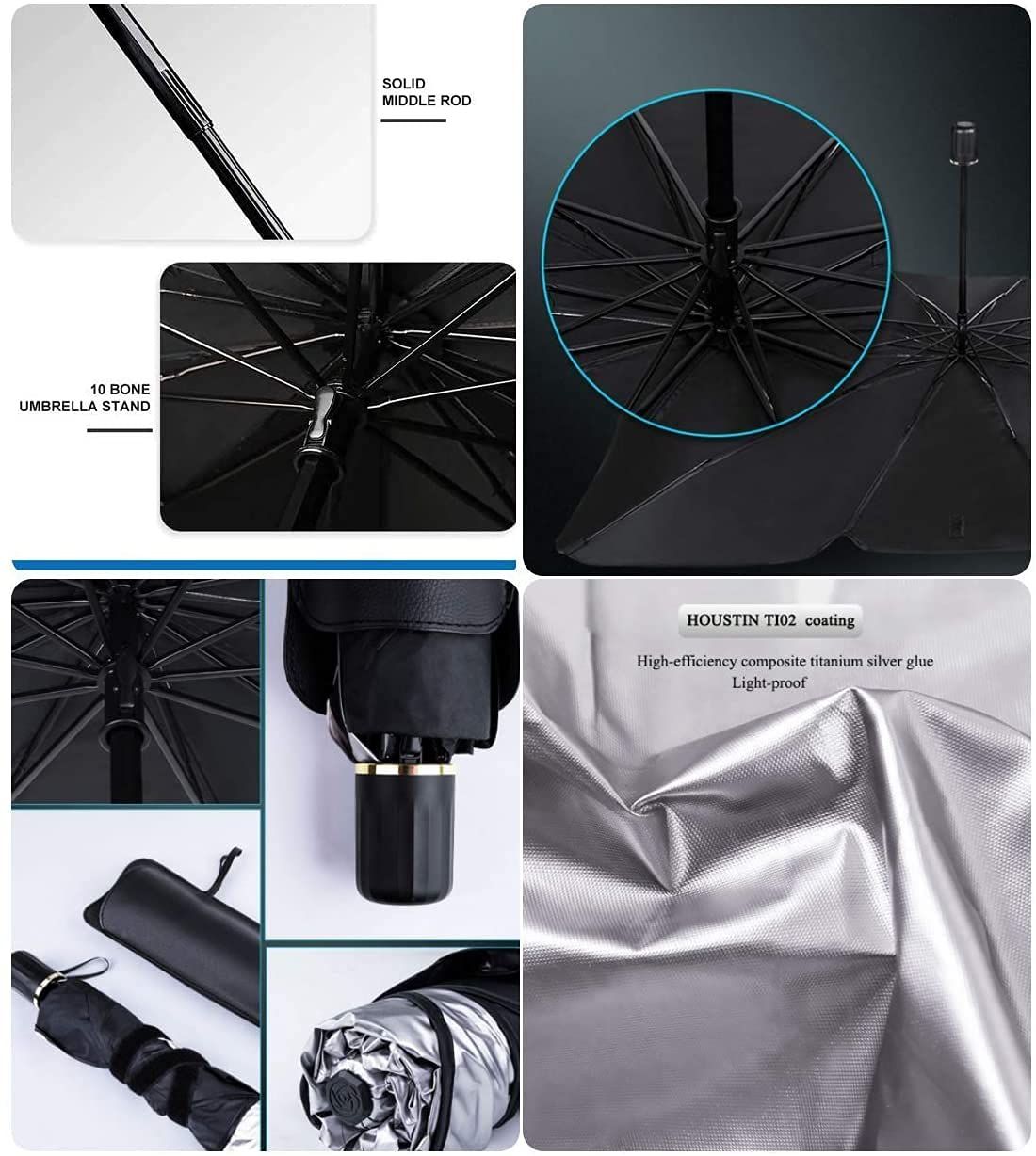 Upgraded Car Windshield Sun Shade Umbrella car Shade Front Windshield Cover Sun Visor Foldable Automotive (Large, 55''X31'') — image 4