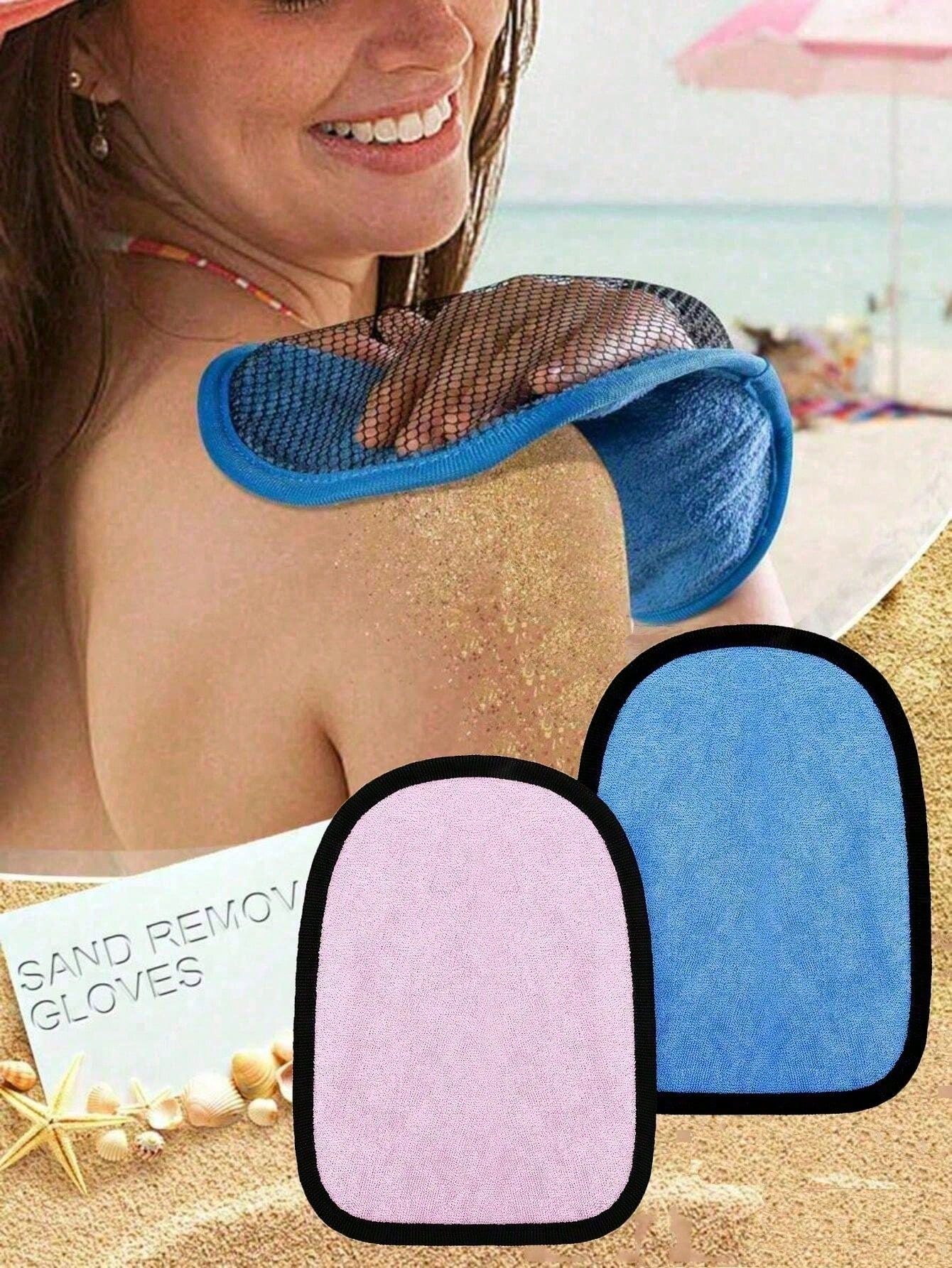 4-Pack Beach Sand Remover Gloves โ Holiday Essential for Family Beach Trips, Double-Sided Bathing Gloves for Sand Removal, Spa Massage, for Water Sports &