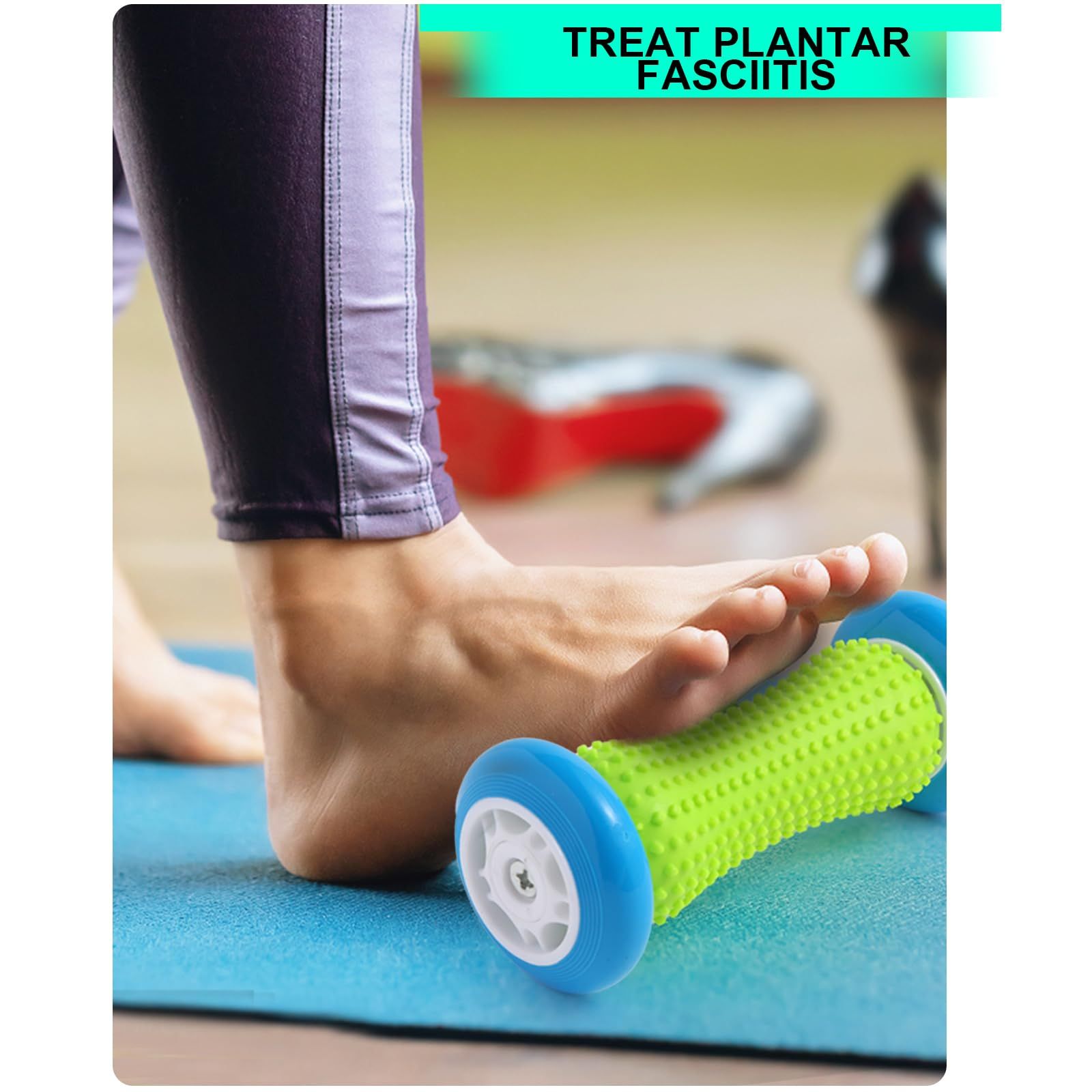 Plantar Fasciitis Relief, Foot Roller for Plantar Fasciitis and Neuropathy, Reflexology Massager Tool(Blue) — image 2