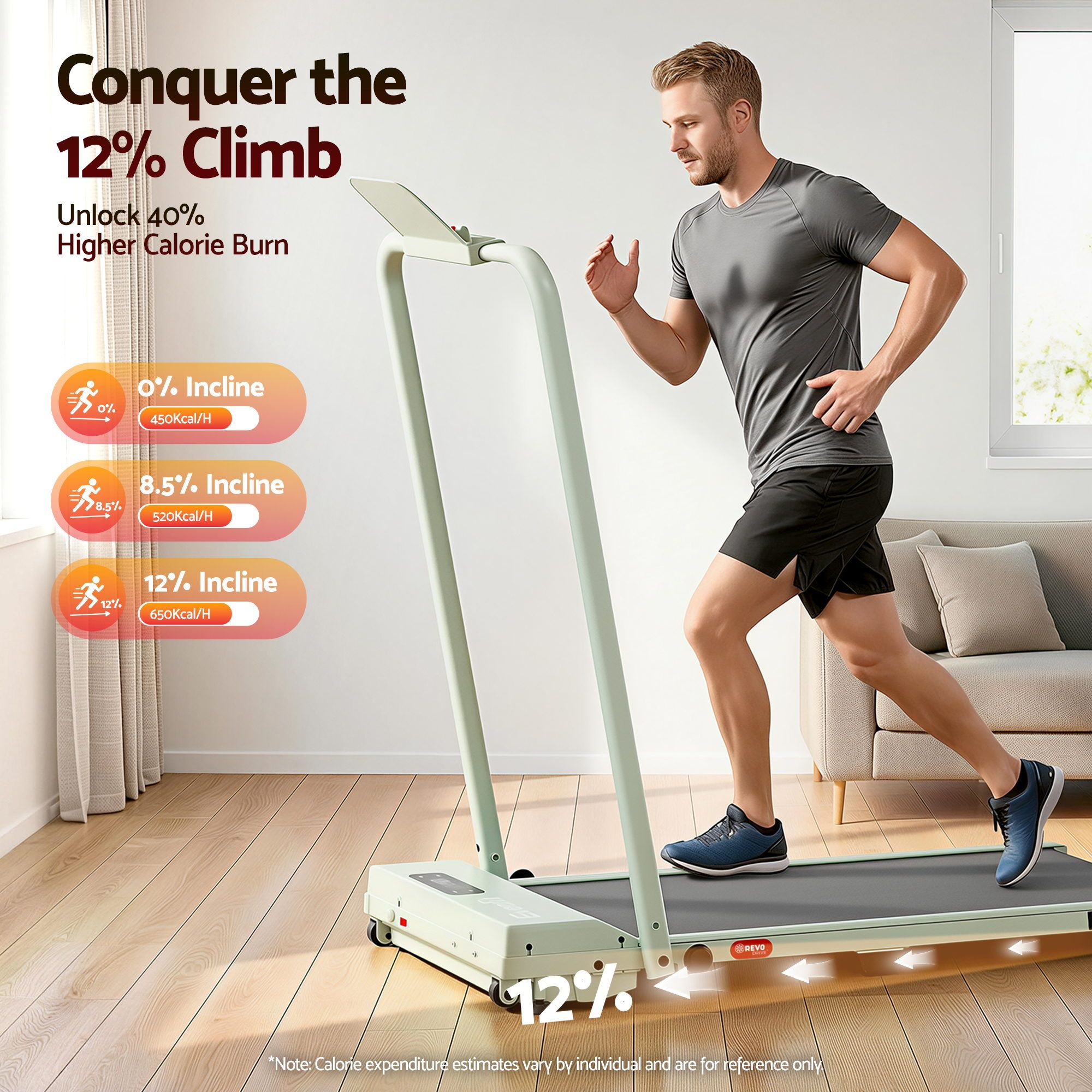 Everfit 3 in 1 Walking Pad Treadmill 12% Incline Under Desk Foldable Treadmills for Home Gym With 38cm Wide Belt APP Control — image 5