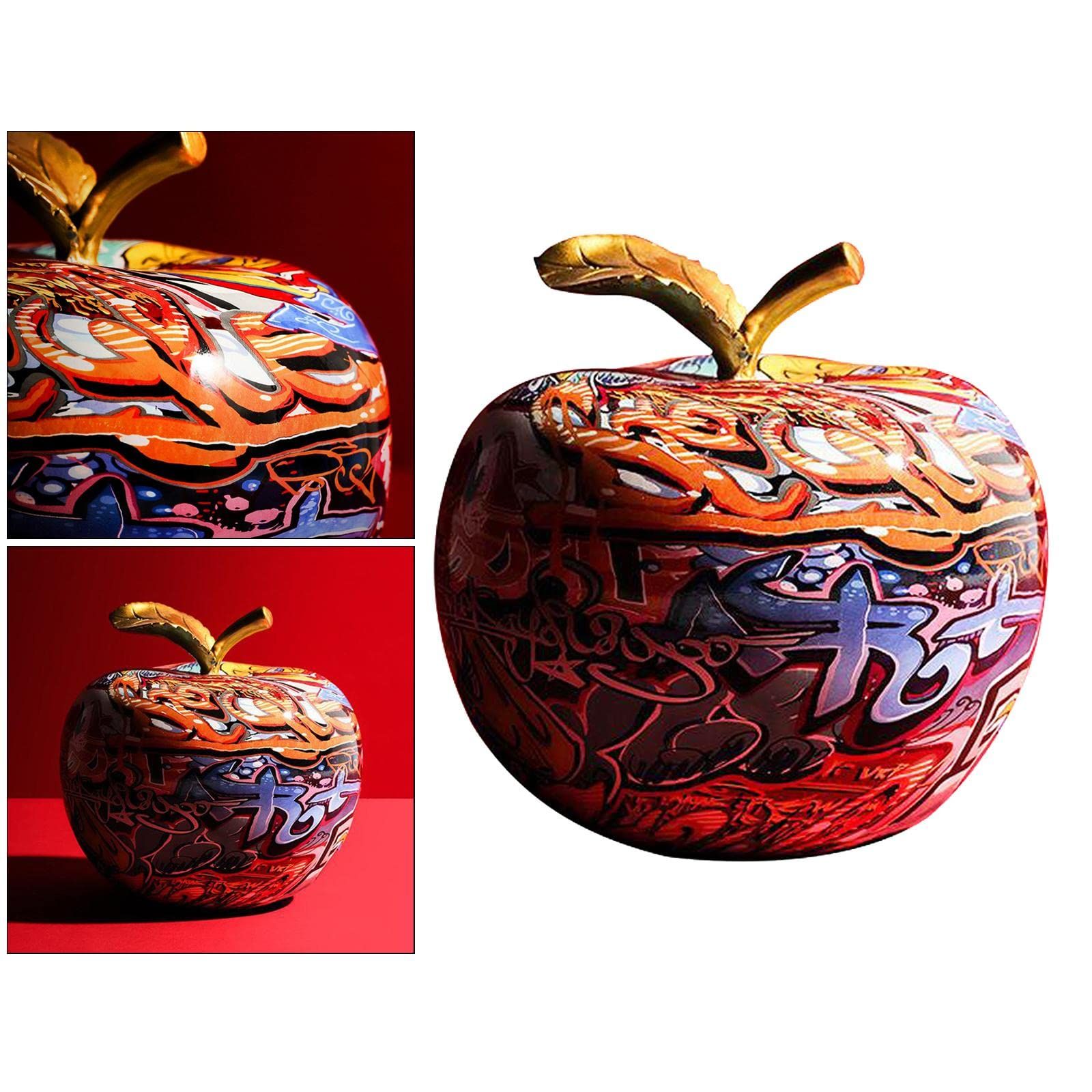 Modern Colourful Apple Resin Sculpture Creative Graffiti Simulation Apple Art Statue Decoration Birthday Gift 20 × 20 cm — image 3
