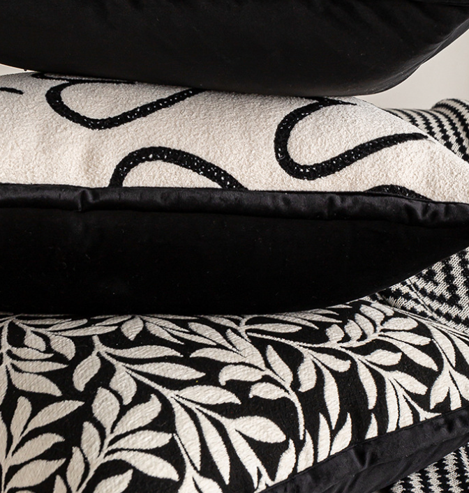 Heart Triangle Elegant Two-Piece INS-Style Jacquard Pillow Covers - Black & White Sofa Decor โ image 2