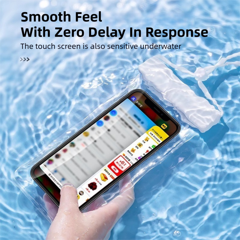 3-PCS Green IPX8 Waterproof Phone Pouch(19×11 CM) - Universal Touch Screen & Underwater Photo Case for Swimming, Snorkeling, and Beach — image 4