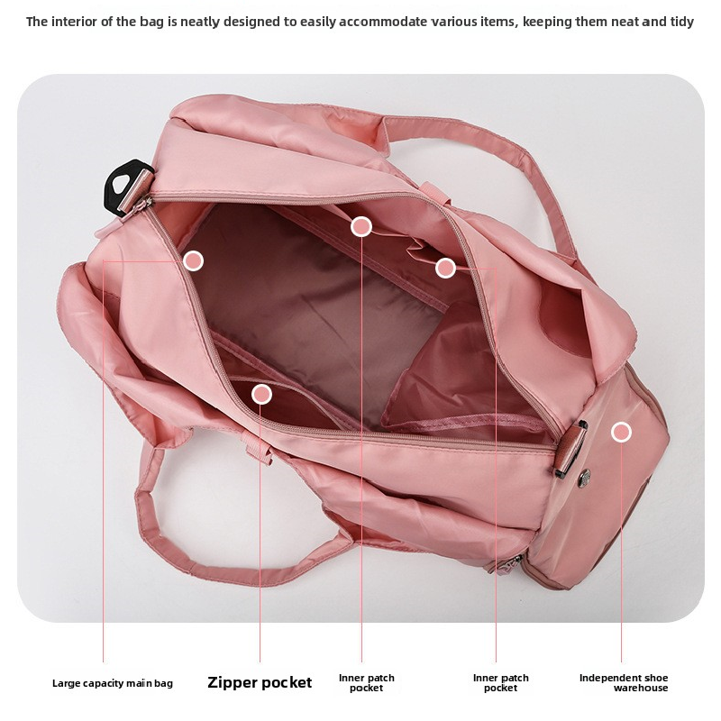 Black Women Large Capacity Yoga Gym Bag with Shoe Compartment and Mat Strap Water Resistant Travel Duffel Lightweight Tote for Fitness and Weekend Trips โ image 3