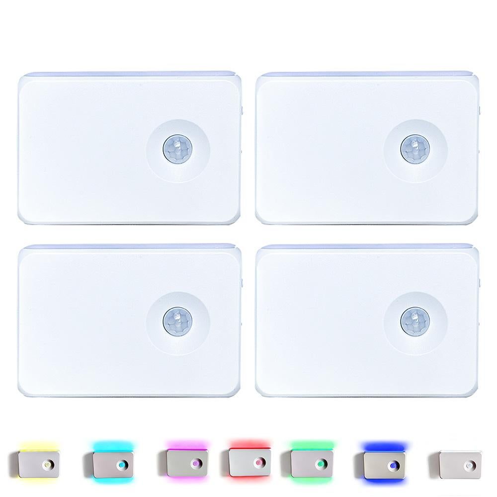 4Pcs Stair Lights Indoor Motion Sensor Night Light for Stairs Hallway - RGB