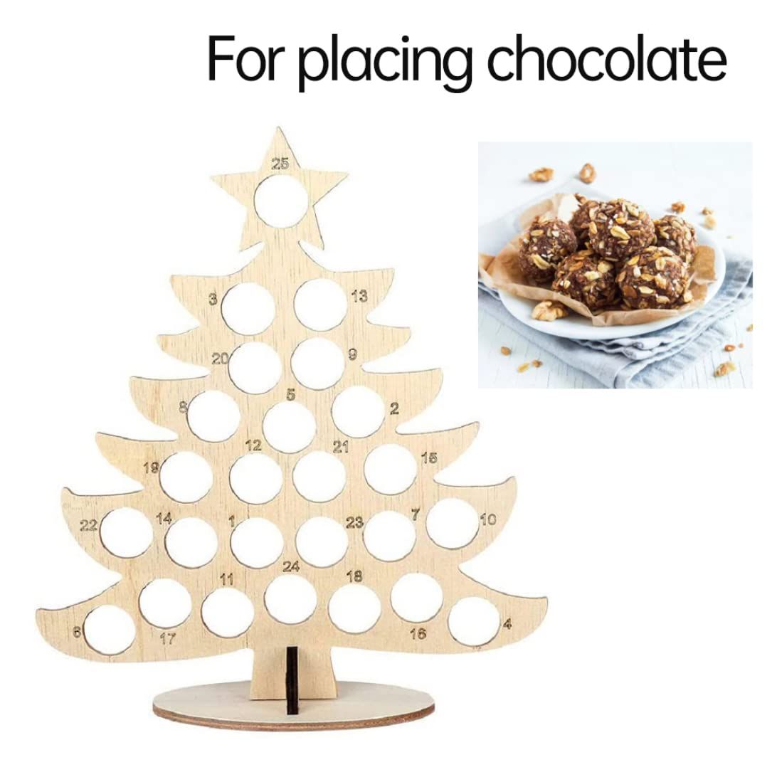 Calendar Christmas Party Chocolate Frame Decoration Wooden Advent Calendar Merry Xmas Decor Ornaments Party Decor Gifts โ image 3