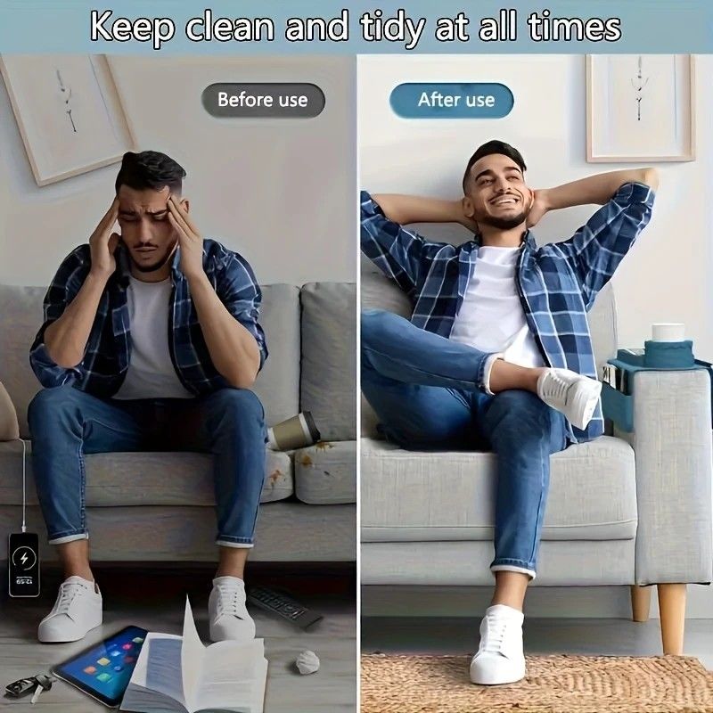 Sofa Cup Holder for Home & Dorm, Armrest Tray Multifunctional Creative Cup Rack, Perfect Thoughtful Holiday Gift for Family.BLUE โ image 6