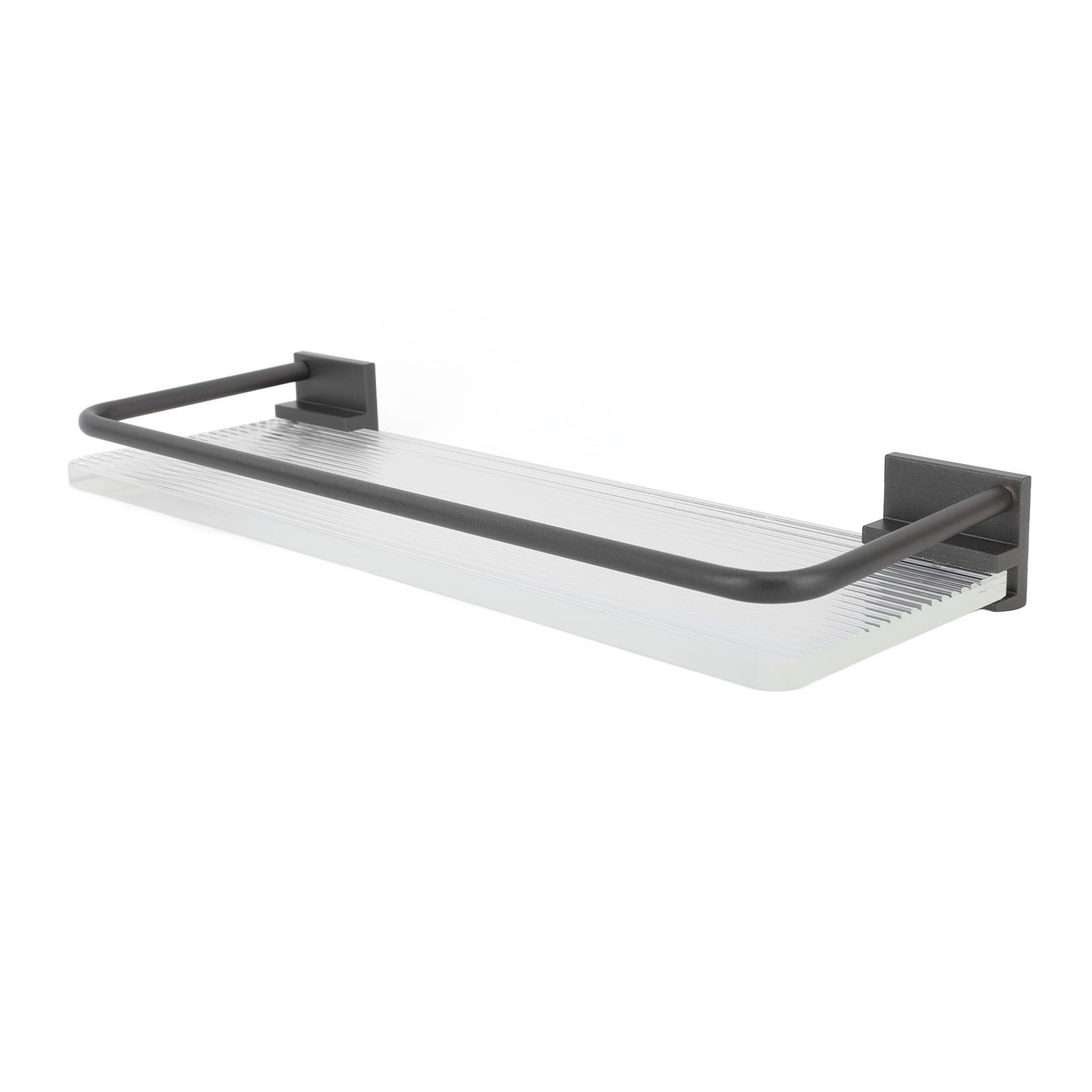 30cm Bathroom Wall Mounted Shelf Space Aluminum Acrylic Towel Rack Bathroom Storage Rack Grey โ image 6