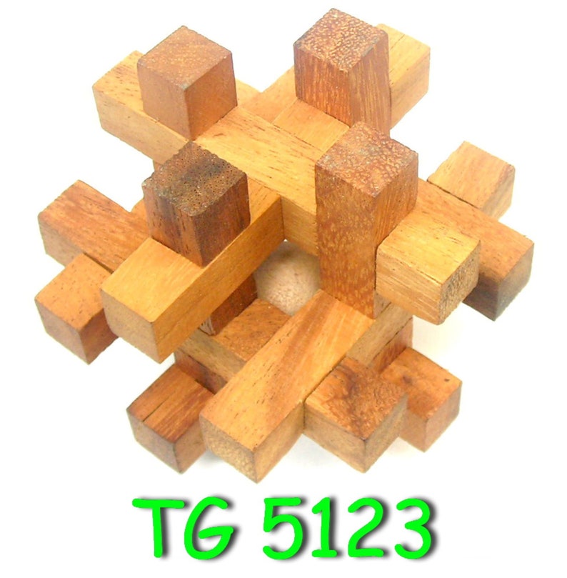 4 individual brainteaser wooden puzzles in a gift wooden box โ image 5