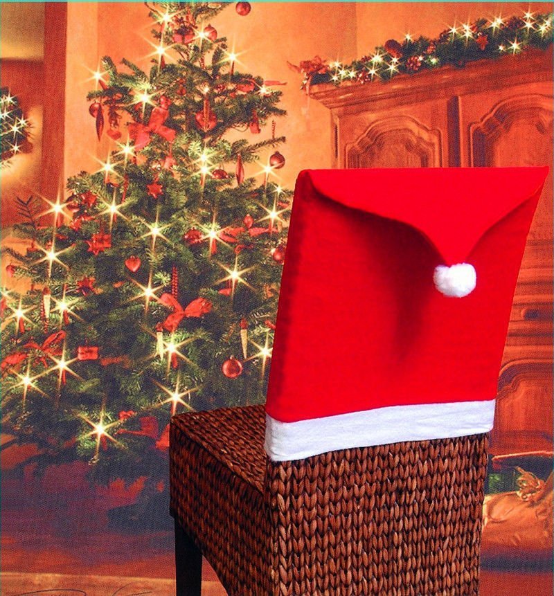 Christmas Chair Covers Tablecloth Runner Decoration Xmas Dinner Party Santa Gift, 10x Chair Covers โ image 4