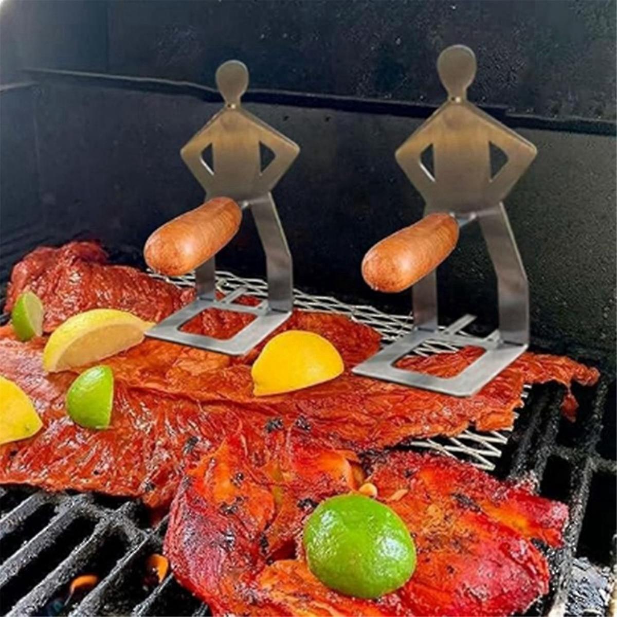 4PCS Funny BBQ Sausage Stand Holder - Portable Stainless Steel Roaster Rack โ image 3
