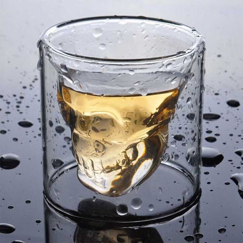 Crystal Skull Shot Glasses Beer Cup, Creative Double Layer Skull Shot Glass for Whiskey Tequila Vodka, Perfect for Halloween โ image 4
