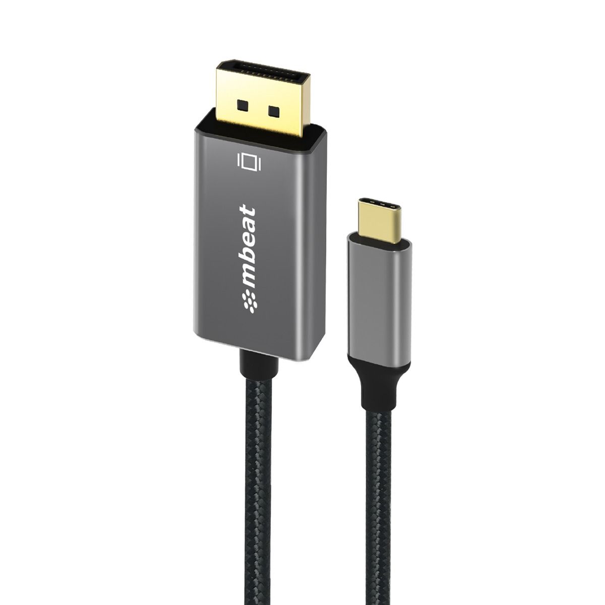 mbeat Tough Link 1.8m 4K USB-C to Display Port Cable - Space Grey — image 2
