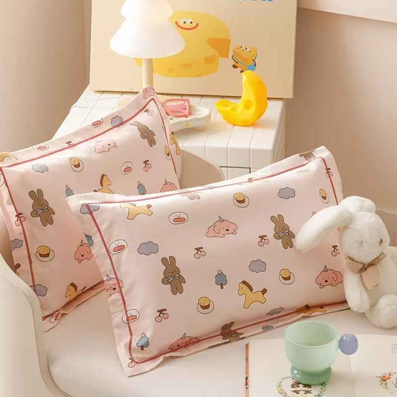 60s Cotton Pillowcase Cartoon Print 30 × 50cm Kindergarten jxx 40 × 60cm (single pillowcase)