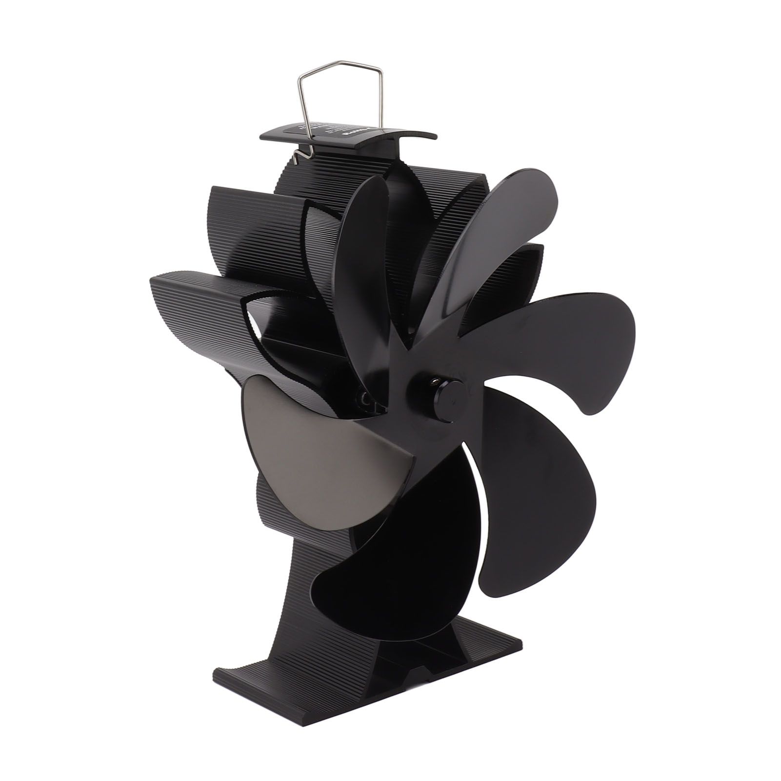 Heat Powered Stove Fan 6 Blade Aluminum Alloy Low Noise Wood Stove Fireplace Fan for Home Log Burning Stove Black โ image 4
