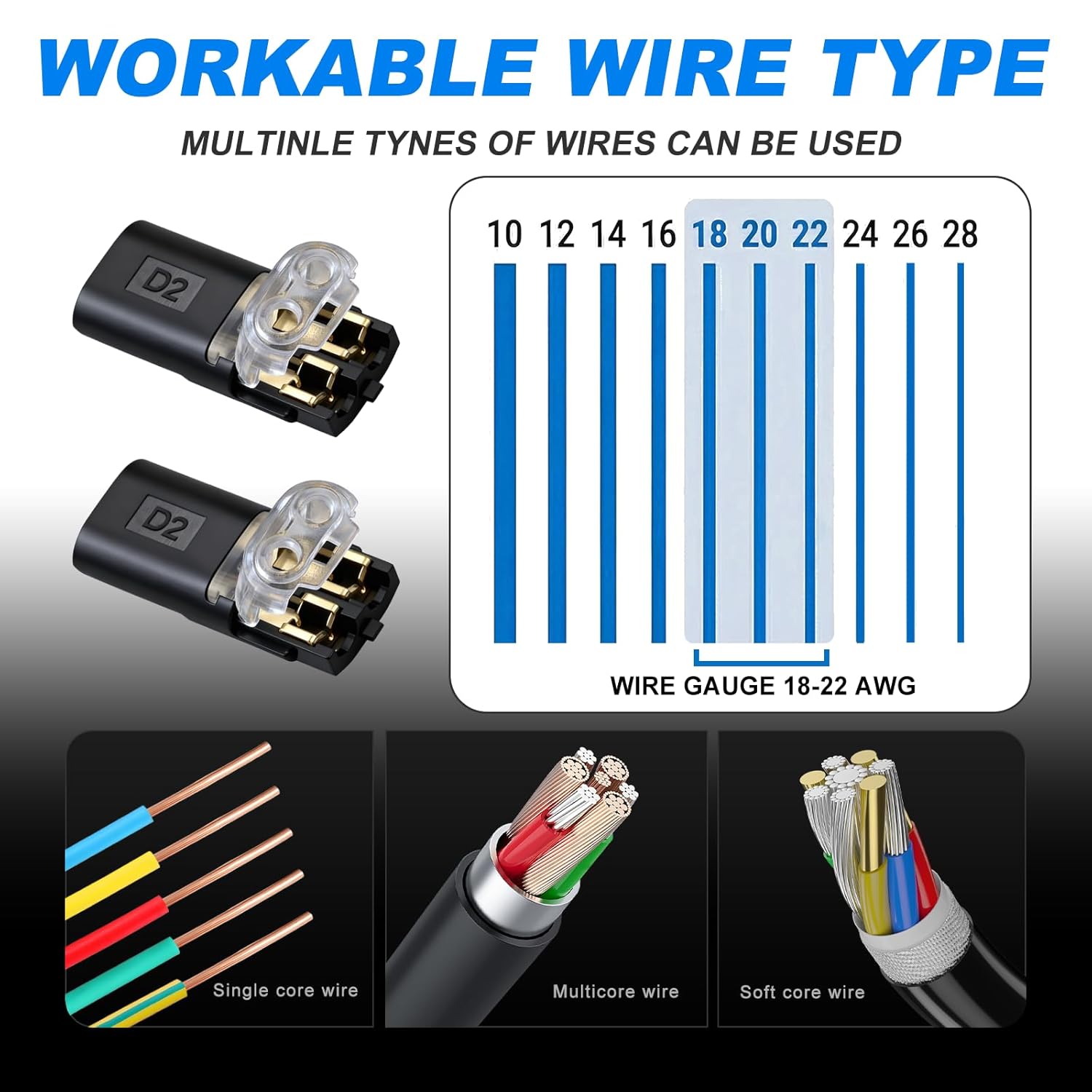30PCS Double Wire Plug in Connector,Pluggable Low Voltage Wire Connector with Locking Buckle,Quick Disconnect Led Light Strip Connectors 2 Pin,No Wire â image 6