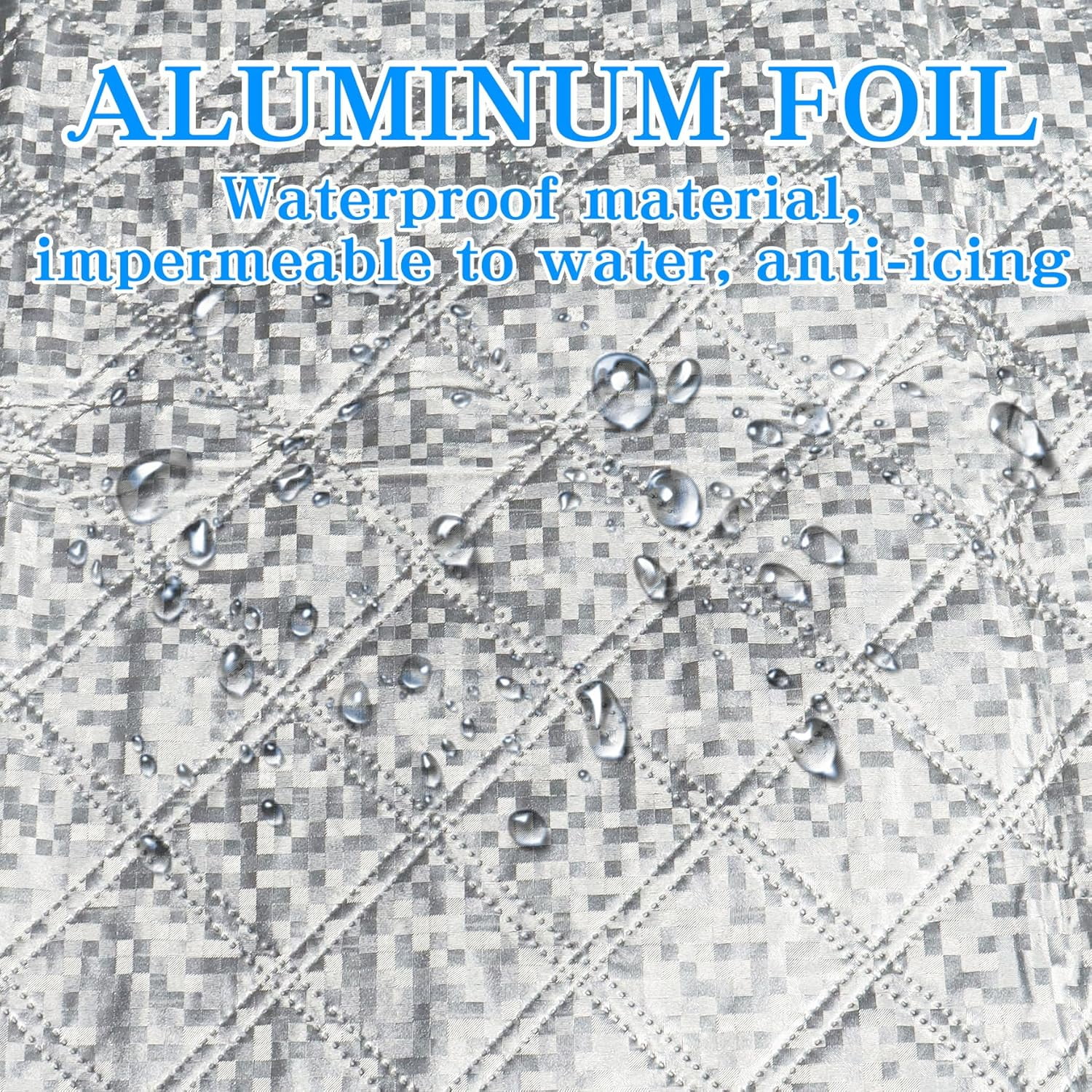 Car Front Windshield Cover Shade, 66.9"×17.7" Windshield Snow Cover for Fallen Leaf Dust and Snow, Universal Windshield Protector for All Seasons(Silver) — image 4