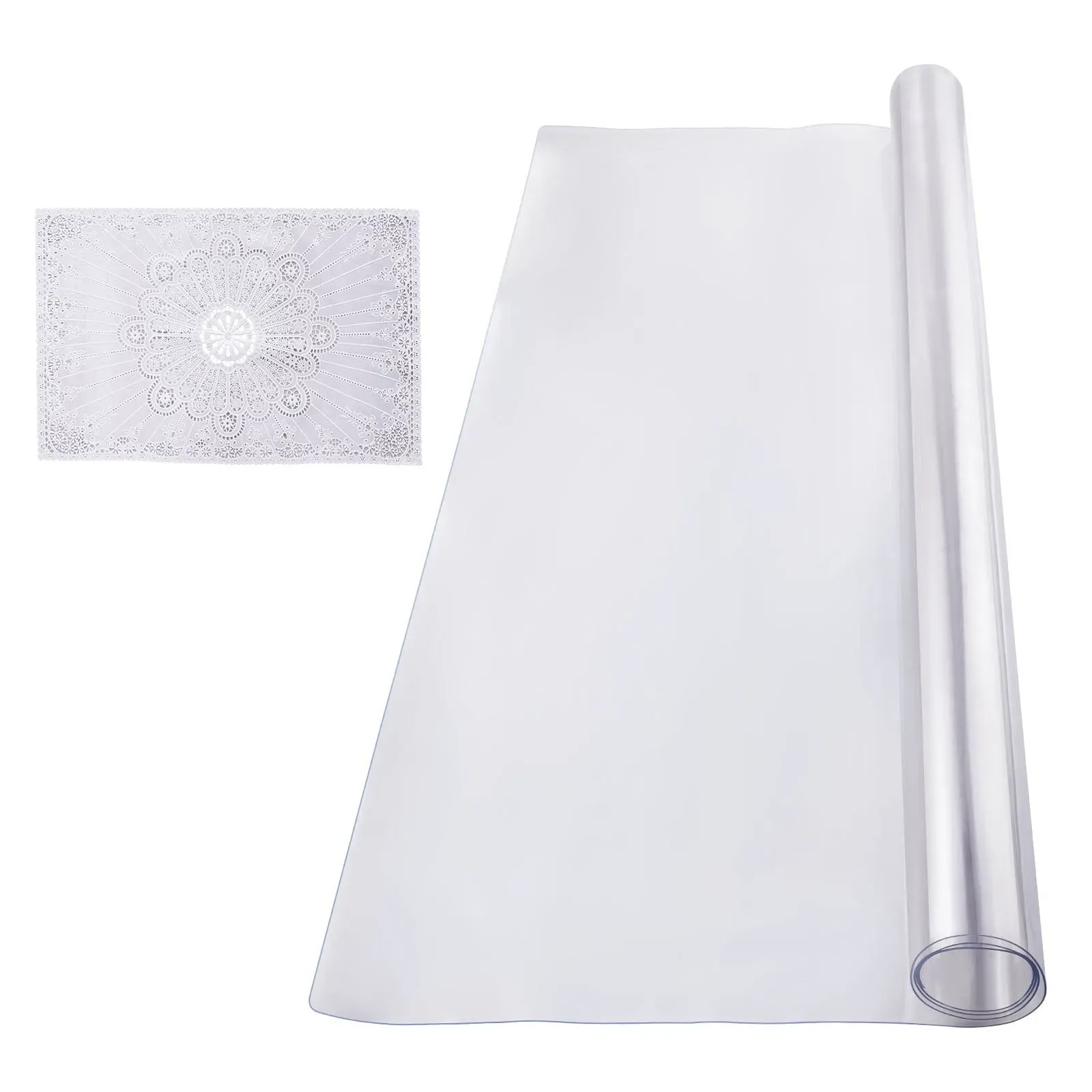 Plastic Table Cover, 48 x 48 Inch 1.5 mm Thick Clear Table Protector, Square PVC Desk Mat, Waterproof & Easy Cleaning Desk Pad Tablecloth, for Office Dresser โ image 2