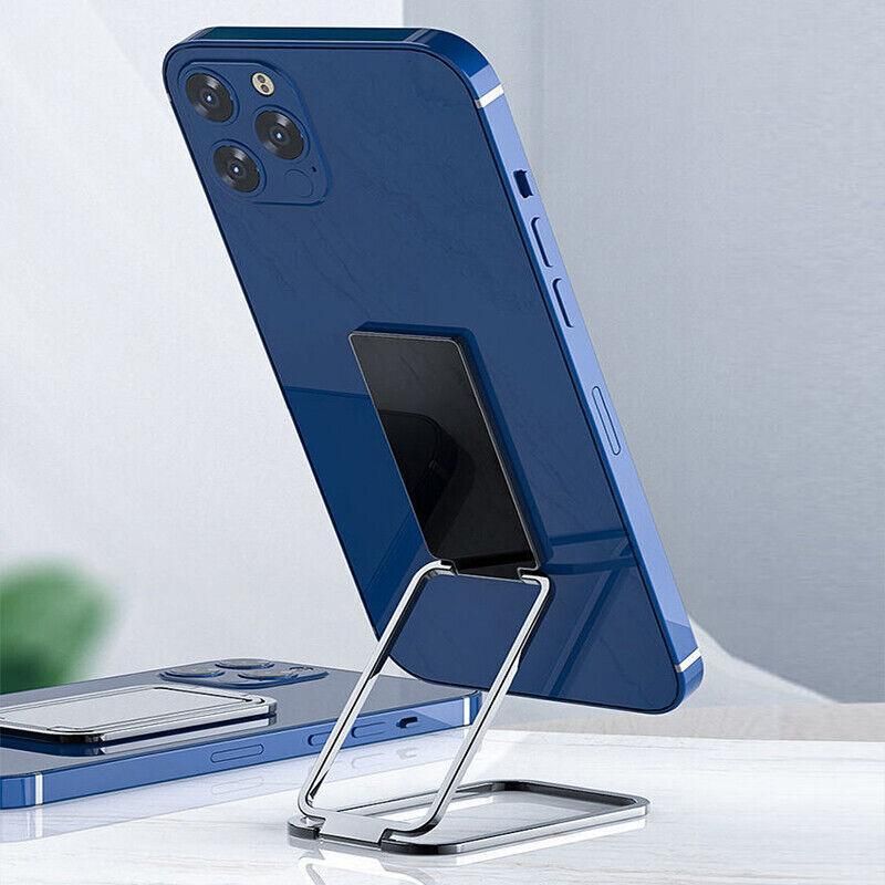 Portable Multifunctional Folding Metal Mobile Phone Holder Bracket Desktop Stand - Silver — image 6