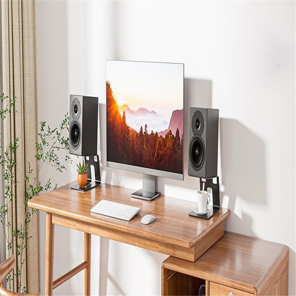 Desktop Speaker Stands with Vibration Absorption Pads, Metal Speaker Stands Pair Support Up to 10lbs,Bookshelf Speaker Stands for Better Audio Experience โ image 5