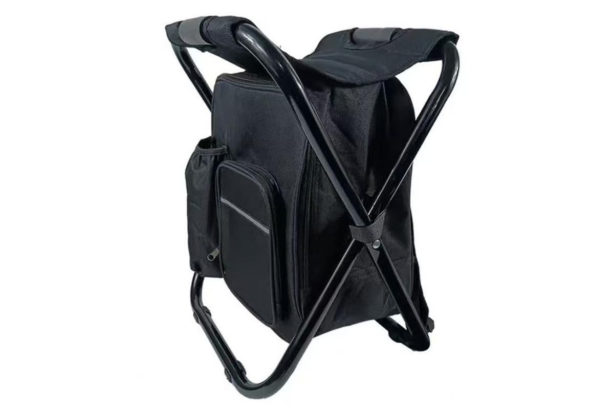 Portable Cooler Stool Multi-Function Folding Fishing Chair - Black — image 2