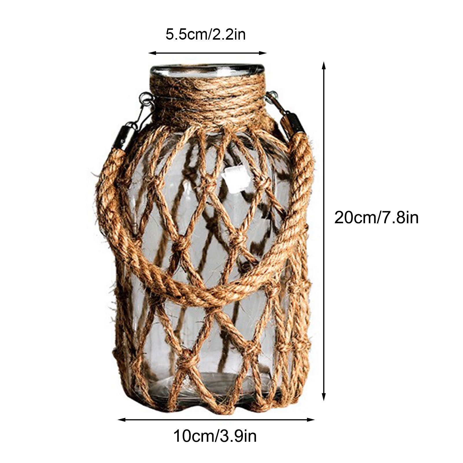 Hand Woven Twine Glass Vase Transparent Flower Arrangement Vase Hydroponic Vintage Vase Decoration β image 2