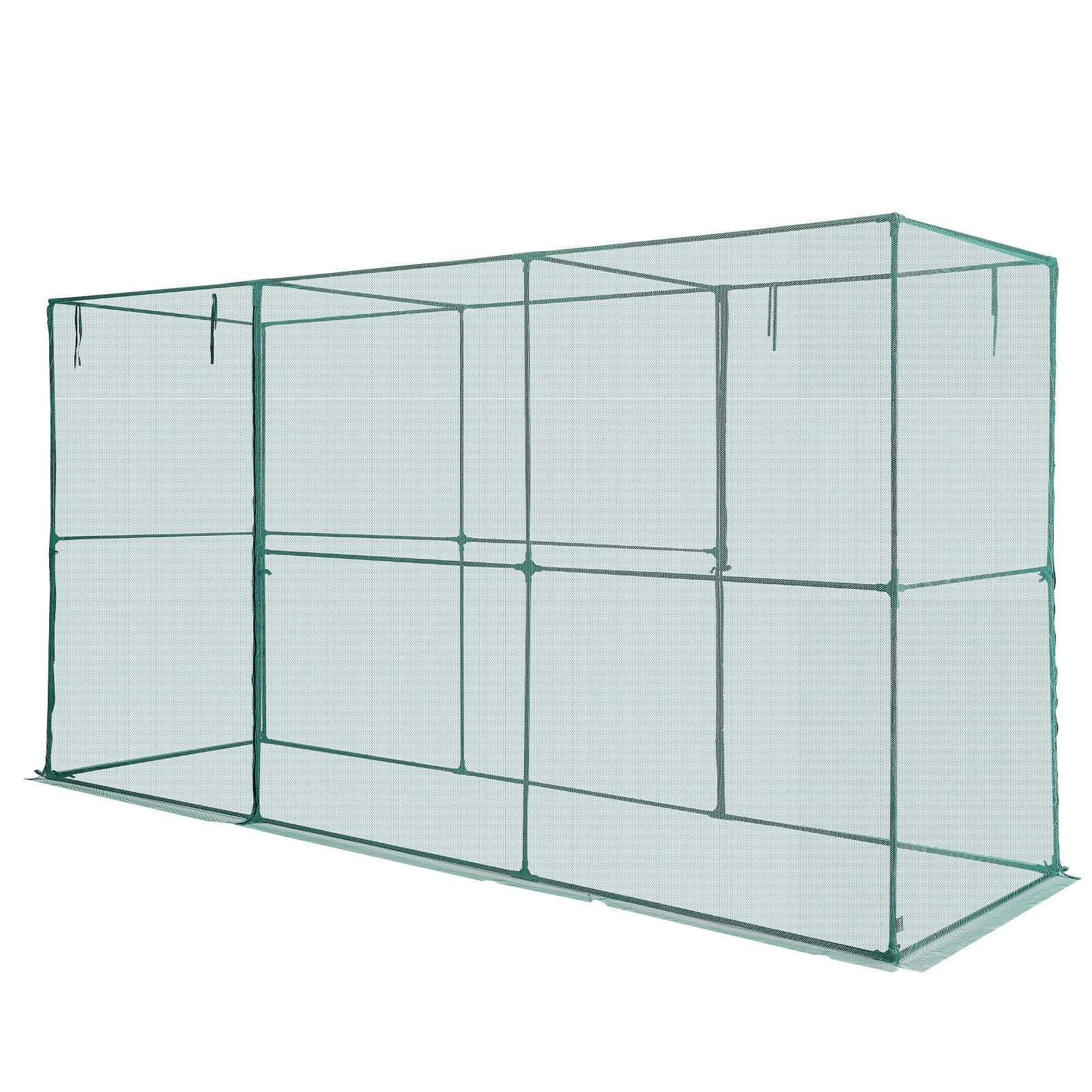 Crop Cage, 3.56 x 1.2 x 1.94 m Plant Protection Tent with Zippered Door, Wind-Resistant Tall Crop Cage, Easy to Install, Outdoor Raised Bed Cover, Tomato Plant
