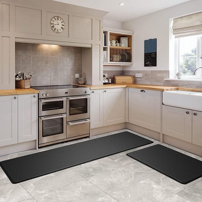 44 × 150cm Non-Slip Waterproof Kitchen Door Mat Floor Rug Carpet Anti-Oil Easy Clean - Blue — image 6