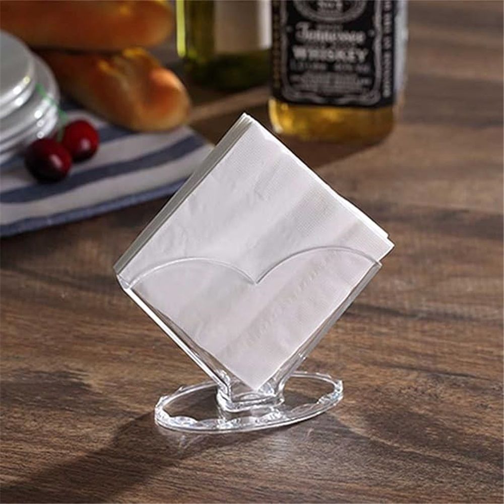 Cocktail napkin holder 2-piece set, acrylic transparent coffee filter holder, modern design, used for dining table and kitchen decoration(Square towel paper — image 4