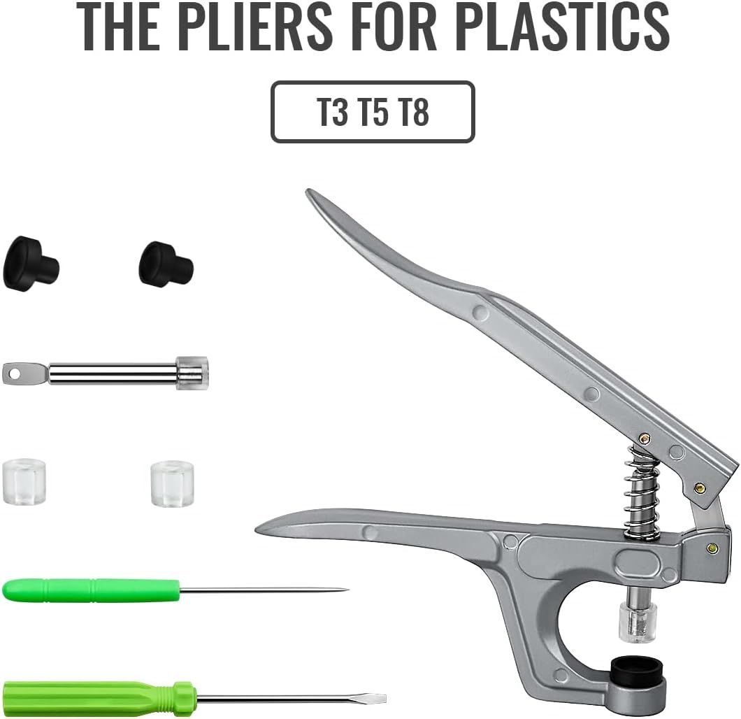 Handheld Snap Fastener Pliers, No Sew Press Tool for T3, T5 and T8 Plastic Snaps, Clothing Repairs, Nappies and Craft Projects β image 3