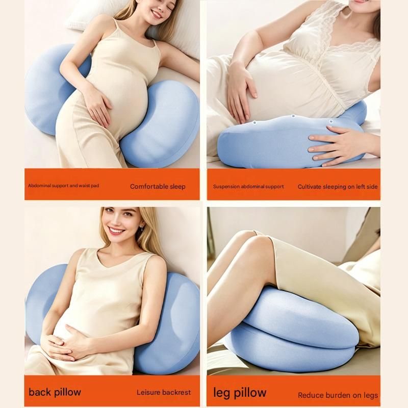 Grey Memory Foam Pregnancy Support Pillow for Side Sleeping, Adjustable Maternity Belly and Back Support Cushion, Pregnancy Wedge Pillow for Hip, Waist and โ image 2