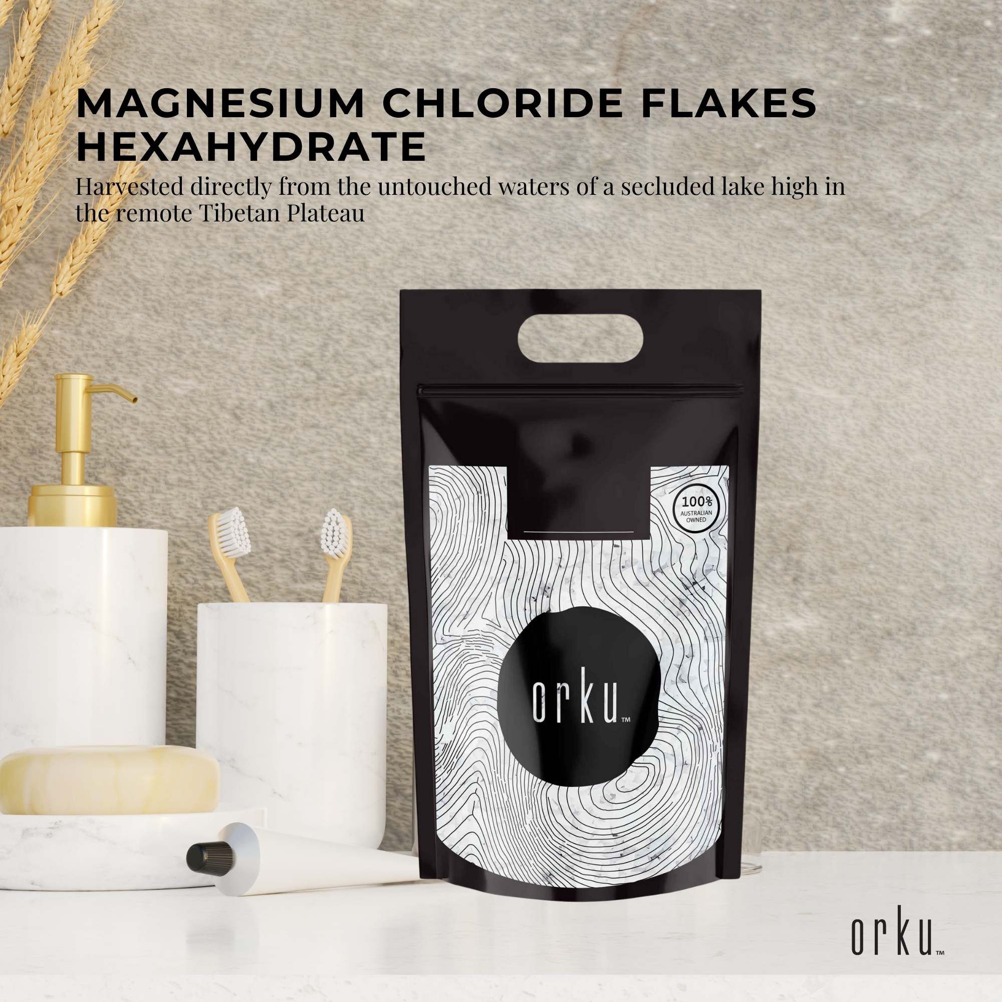 Orku 10Kg Magnesium Chloride Flakes Hexahydrate - FCC USP Spec Bath Salts — image 2