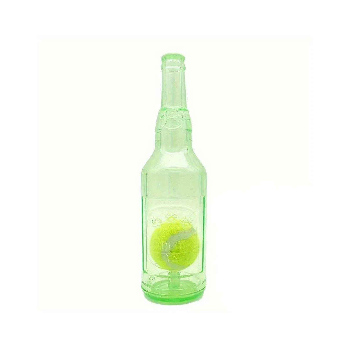 Durable Pet Teething Resistant Tennis Ball Wine Bottle Chew Toy for Dogs Play - Green-S